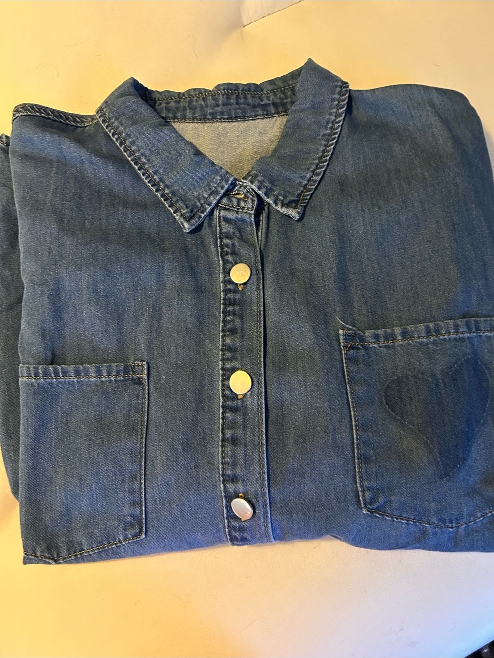 Classic Denim Button-Up Shirt - Blue